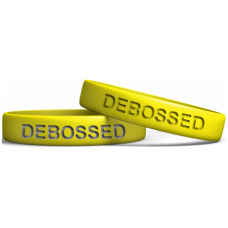 yellow 13mm debossed wristband manufacturer